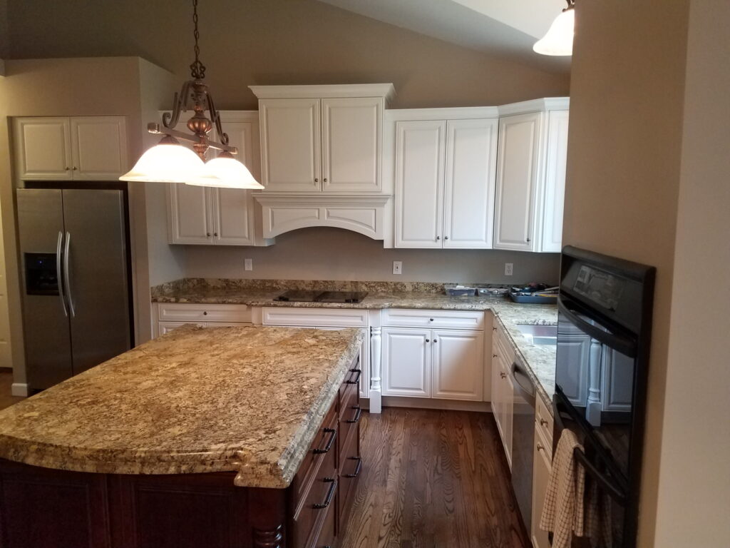 professional spray painting kitchen cabinets