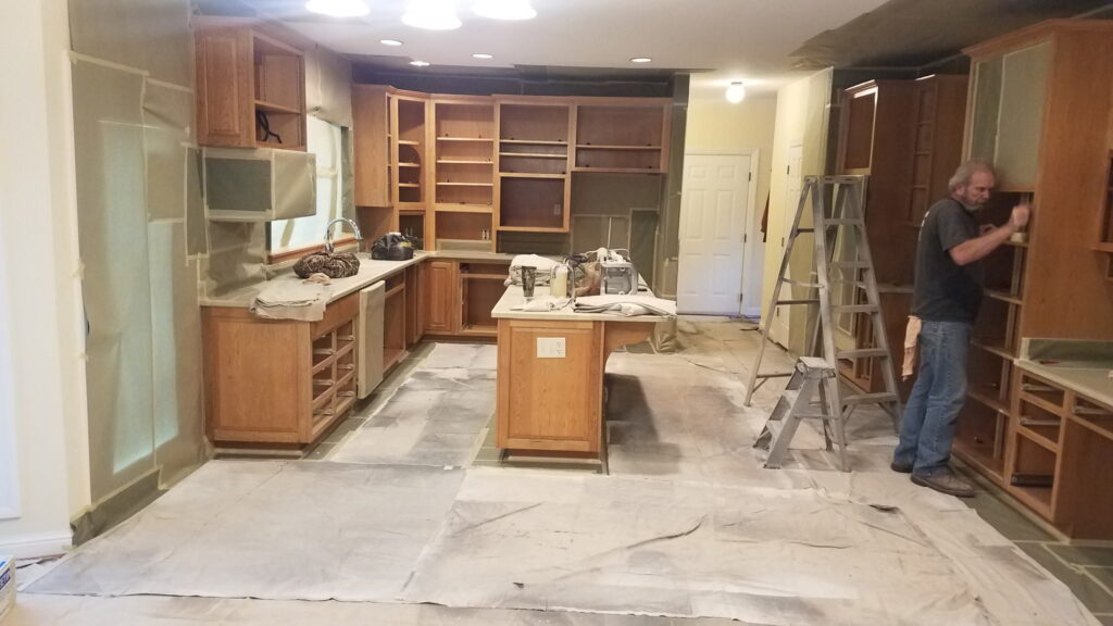 professional spray painting kitchen cabinets near me